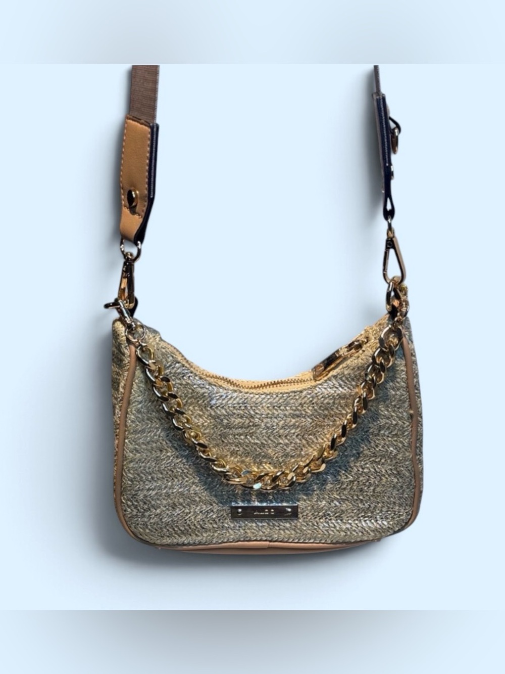 Aldo Tan and Gold Chain Shoulder Bag